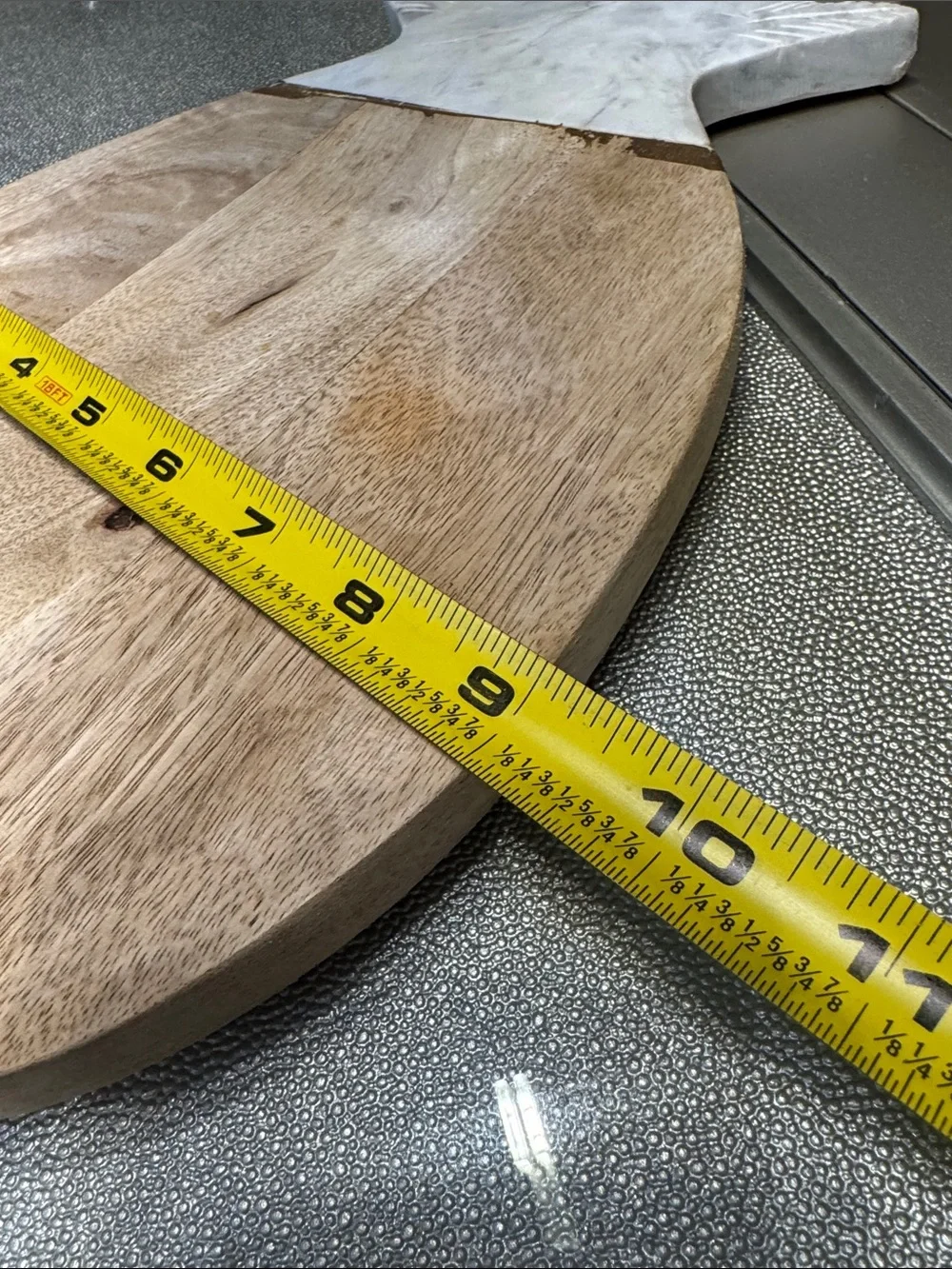 Marble Top Pineapple Serving Board in Natural Wood and White
